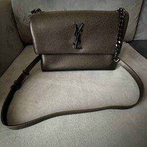 YVES SAINT LAURENT Black Leather Bag West Hollywood NWT Medium AUTHENTIC YSL